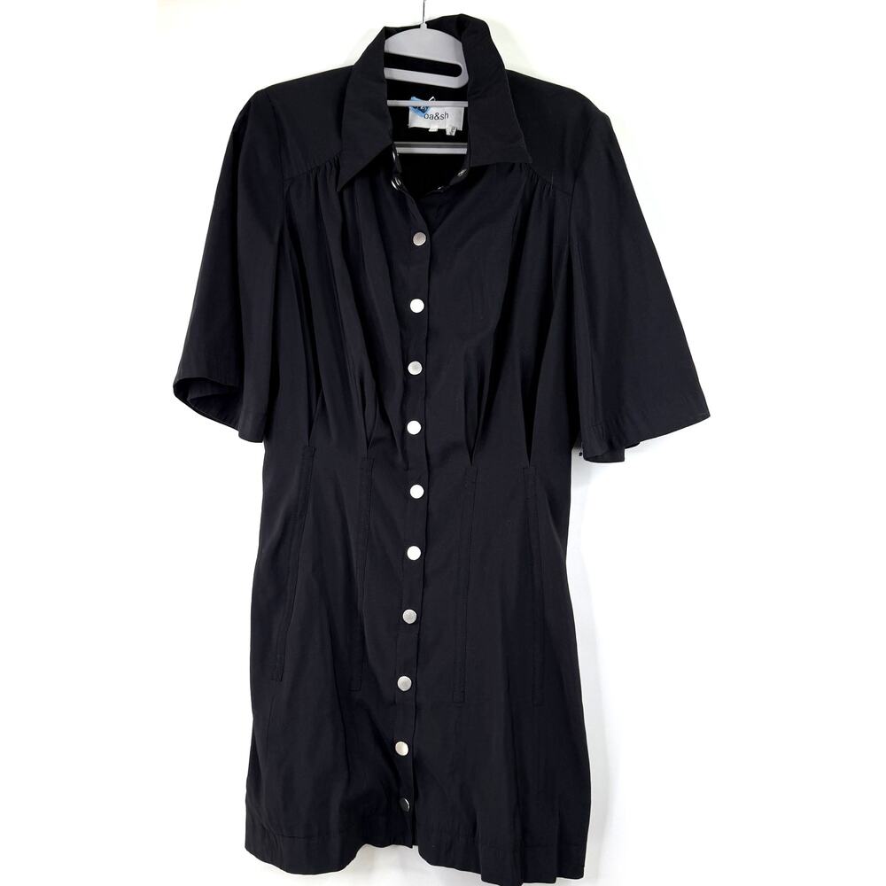 ba&sh Black Snap Button Up Cara Lady Dress Size Medium